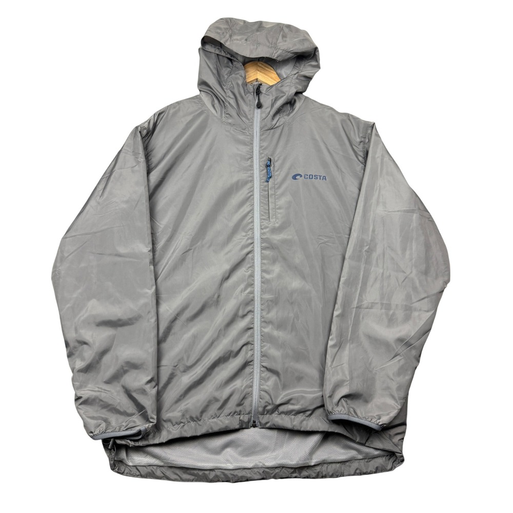 Costa Del Mar Mens XL Jacket Lightwirght Hooded Windbreaker Mesh Lined Fishing